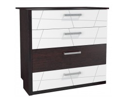 Комод 4-ящика Барселона МН-115-06, дуб ниагара/белый глянец