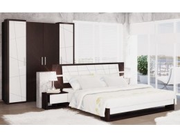 Спальный гарнитур Барселона МН-115, дуб ниагара/белый глянец