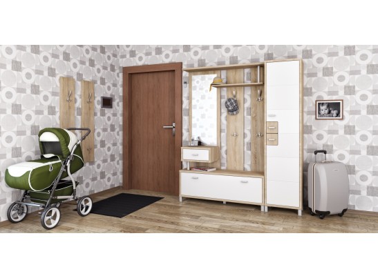 Вешалка Домино ВК-04-22, белый/дуб сонома