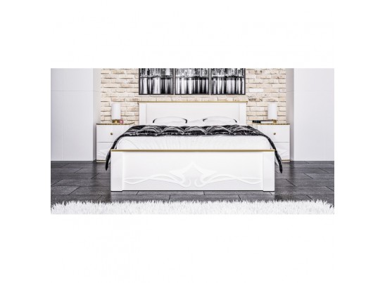 Кровать двуспальная Либерти МН-313-01, белый глянец