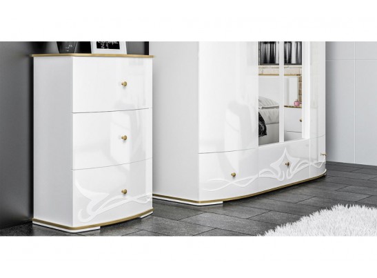 Шкаф со штангой Либерти МН-313-04, белый глянец