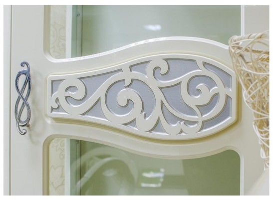 Шкаф-витрина София МН-025-17, крем глянец