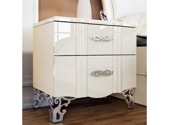 Прикроватная тумба София МН-025-02, крем глянец