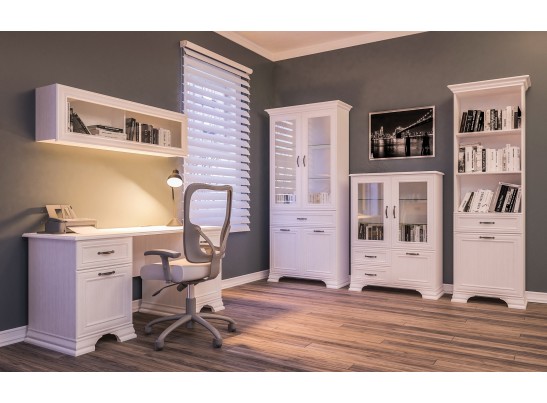 Тумба со стеклянными полками Юнона МН-132-20, белый