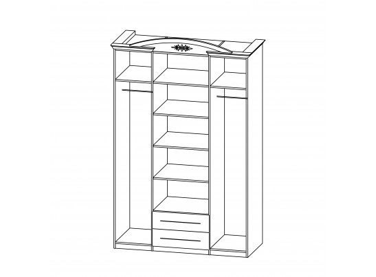Шкаф трехдверный Василиса СП-001-03П, дуб белёный