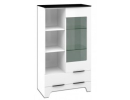 Шкаф-витрина Верона МН-128-12, белый глянец