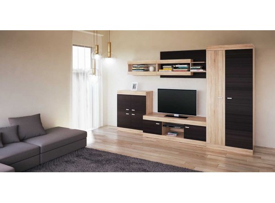 Модульная стенка Веста МН-130, дуб сонома/дуб ниагара