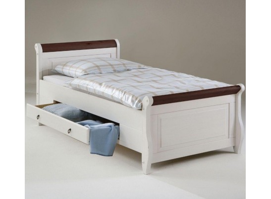 Кровать односпальная Мальта с ящиком - 100х200 (массив)