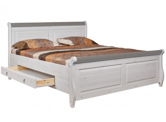 Кровать двуспальная Мальта М с ящиком - 160х200 (массив)