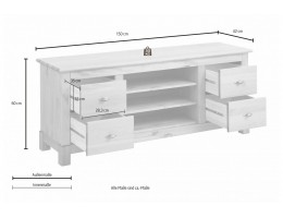 ТВ Тумба Рауна 150 (белый воск)