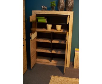 Шкаф-витрина двухдверный Соренто, дуб бонифаций