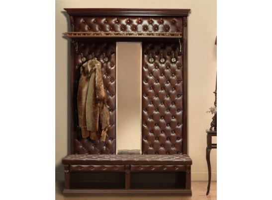 Вешалка Благо Б 5.10-3 (с 6 крючками с узким зеркалом с полкой)