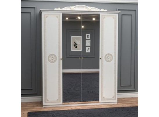 Грация Шкаф 4-х дверный с зеркалами в Каменске-Уральском