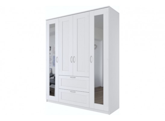 Шкаф 4 двери и 2 ящика с зеркалами СИРИУС 4 2.02.01.092.1 в Каменске-Уральском