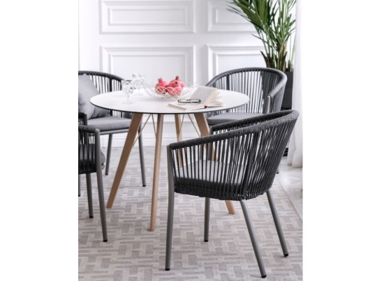 "Франческо" обеденная группа на 4 персоны, цвет темно-серый в Каменске-Уральском