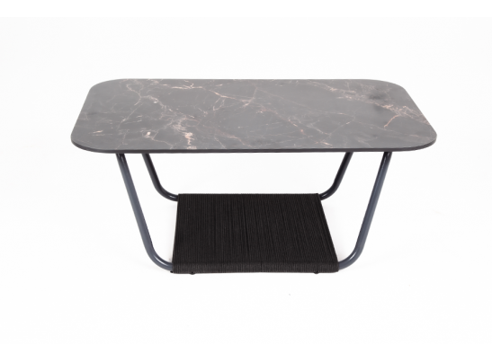"Гранада" журнальный стол 100х65 см из HPL, цвет "черный мрамор" в Каменске-Уральском