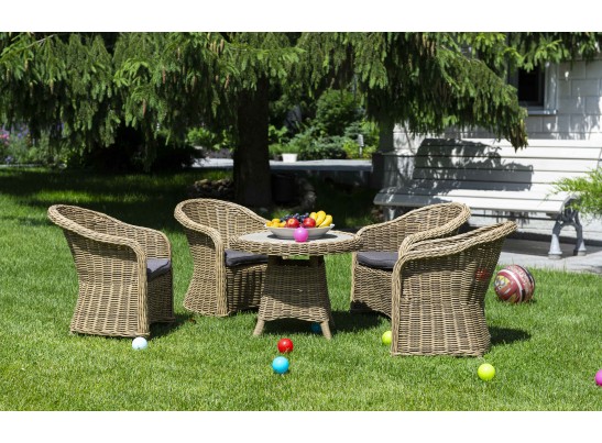 "Равенна" кофейный стол из искусственного ротанга, цвет соломенный в Каменске-Уральском