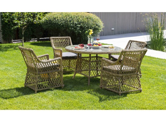 "Доппио" обеденная группа плетеная, цвет соломенный в Каменске-Уральском