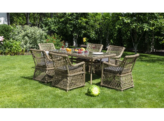 "Латте" обеденная группа плетеная, цвет соломенный в Каменске-Уральском