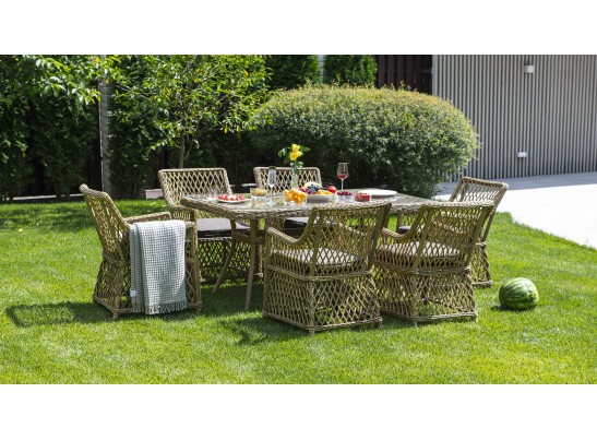 "Латте" обеденная группа плетеная, цвет соломенный в Каменске-Уральском