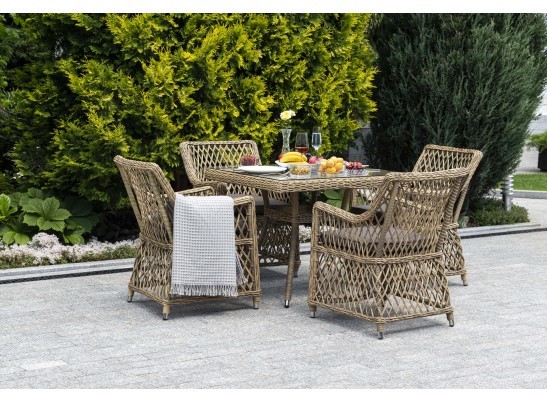 "Айриш" стол плетеный из искусственного ротанга, цвет соломенный в Каменске-Уральском