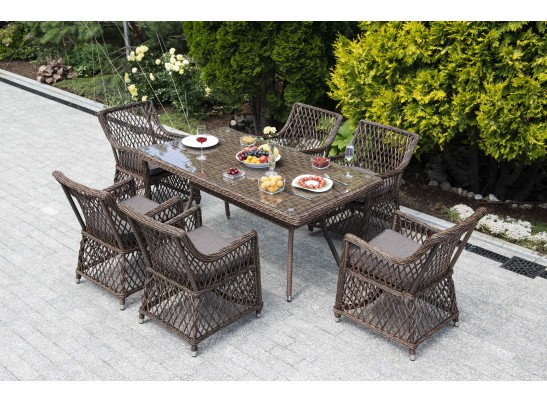 "Латте" обеденная группа плетеная, цвет коричневый в Каменске-Уральском