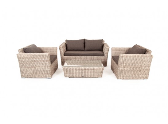 "Капучино Сингл" лаунж-зона из искусственного ротанга, цвет бежевый в Каменске-Уральском