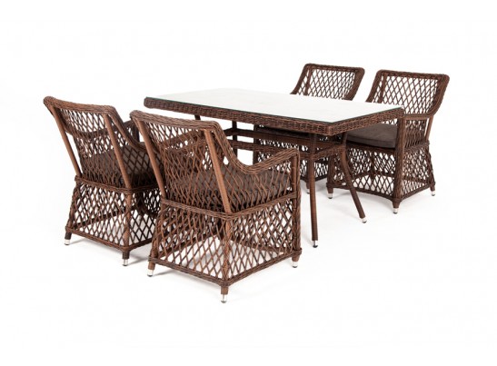 "Латте–140 L" обеденная группа плетеная, цвет коричневый в Каменске-Уральском
