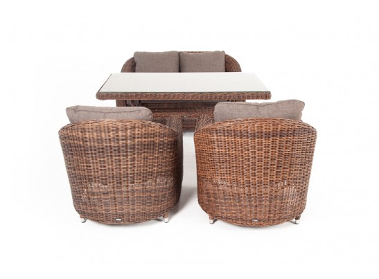 "Кон Панна" обеденная группа плетеная, цвет коричневый в Каменске-Уральском