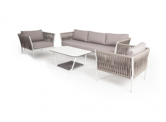 "Касабланка" лаунж-зона плетеная из роупа 5-местная, цвет серо-коричневый в Каменске-Уральском