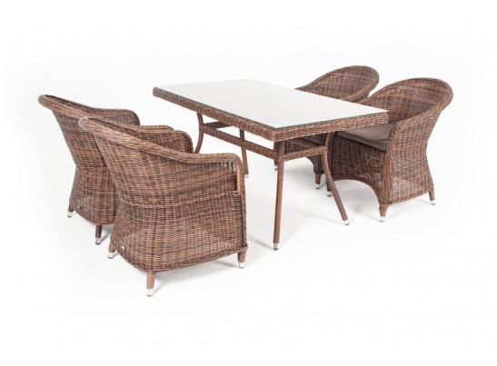 "Латте–140 R" обеденная группа плетеная, цвет коричневый в Каменске-Уральском