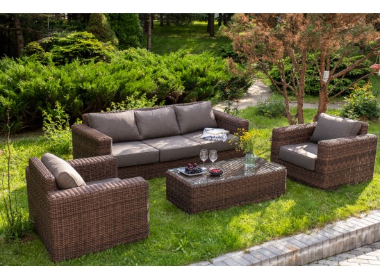 "Боно" лаунж-зона из искусственного ротанга, цвет коричневый в Каменске-Уральском