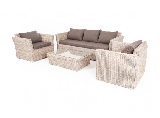 "Капучино" лаунж-зона из искусственного ротанга, цвет бежевый в Каменске-Уральском