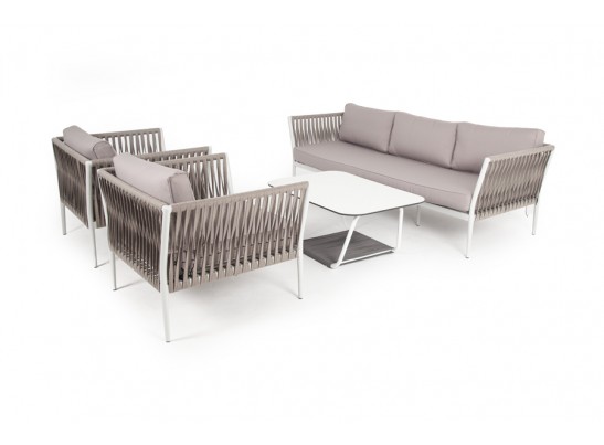 "Касабланка" лаунж-зона плетеная из роупа 5-местная, цвет серо-коричневый в Каменске-Уральском