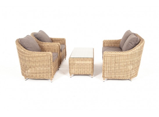 "Кон Панна" лаунж-зона из искусственного ротанга, цвет соломенный в Каменске-Уральском