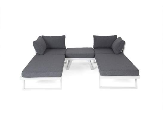 "Альпы" комплект-трансформер садовой мебели из алюминия (угловой диван, столик) с подушками в Каменске-Уральском