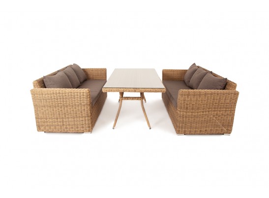 "Мокко Дабл" обеденная группа из искусственного ротанга, цвет соломенный в Каменске-Уральском