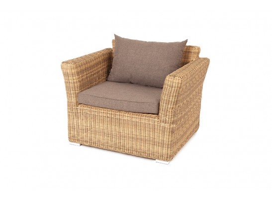 "Капучино" кресло из искусственного ротанга, цвет соломенный в Каменске-Уральском