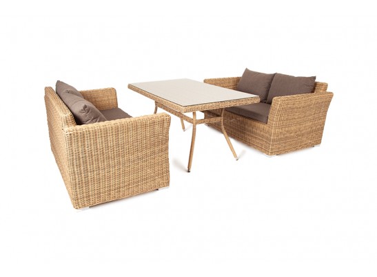 "Мокко" обеденная группа плетеная из ротанга, цвет соломенный в Каменске-Уральском