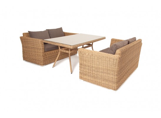 "Мокко" обеденная группа плетеная из ротанга, цвет соломенный в Каменске-Уральском