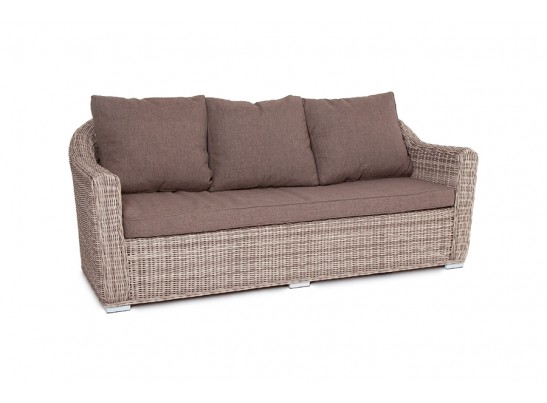 "Фабриция" диван из искусственного ротанга трехместный, цвет серый в Каменске-Уральском