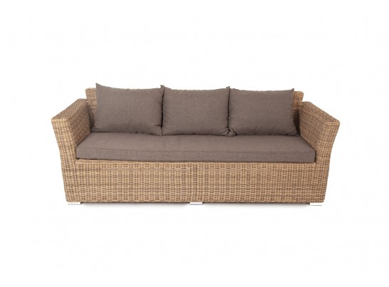 "Капучино" диван из искусственного ротанга трехместный, цвет соломенный в Каменске-Уральском