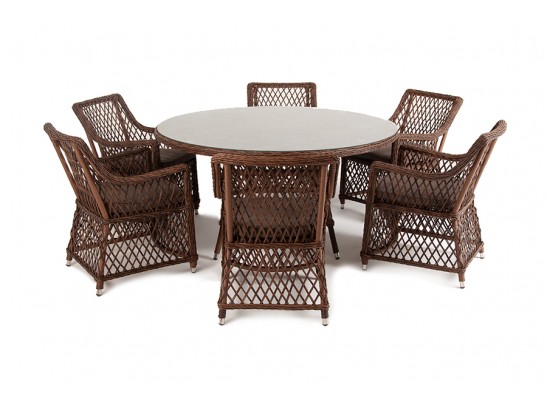 "Эспрессо–150 L" обеденная группа плетеная, цвет коричневый в Каменске-Уральском