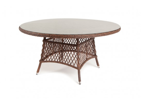 "Эспрессо" плетеный круглый стол, диаметр 150 см, цвет коричневый в Каменске-Уральском