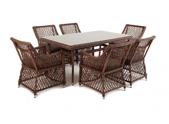 "Латте" обеденная группа плетеная, цвет коричневый в Каменске-Уральском