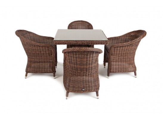 "Фредо" обеденная группа из искусственного ротанга, цвет коричневый в Каменске-Уральском