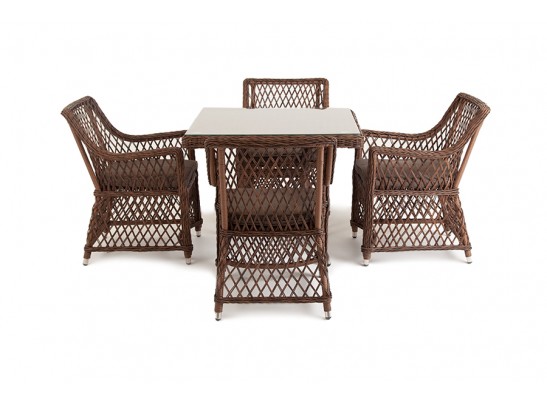 "Айриш" обеденная группа плетеная на 4 персоны, цвет коричневый в Каменске-Уральском