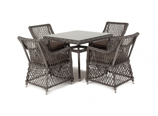"Айриш" обеденная группа плетеная на 4 персоны, цвет графит в Каменске-Уральском