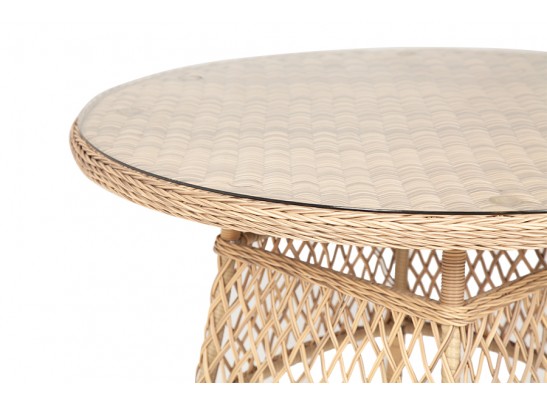 "Эспрессо" плетеный круглый стол, диаметр 118 см, цвет соломенный в Каменске-Уральском