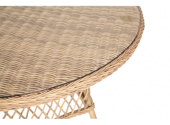 "Эспрессо" плетеный круглый стол, диаметр 118 см, цвет соломенный в Каменске-Уральском